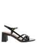 Thumbnail Nu-pieds noirs vernis à semelle compensé bas et à boucle à ardillon