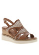 Thumbnail Nu-pieds en cuir cognac à semelle compensé et à boucle à ardillon - Image 3