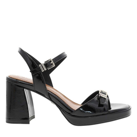 Nu-pieds noirs vernis à semelle décroché haut...