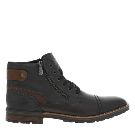 Bottines en cuir grises à talon décroché bas...
