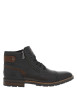 Thumbnail Bottines en cuir grises à talon décroché bas avec des lacets et 2 zips latéraux