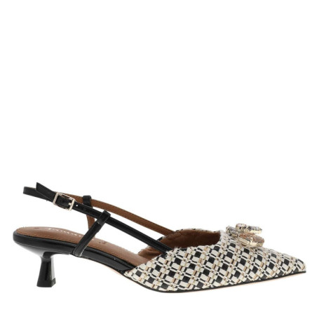 Escarpins multicolores à talon décroché bas...
