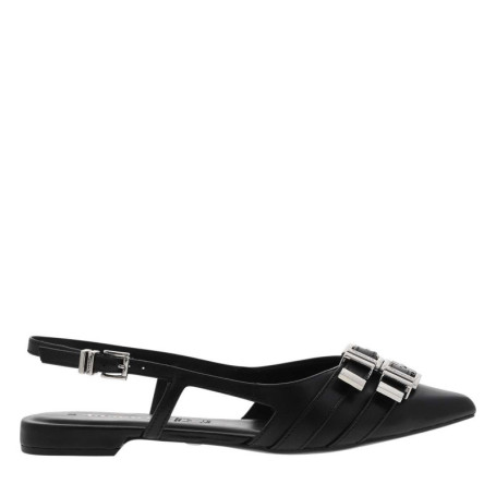 Ballerines noires en cuire avec arrière ouvert...