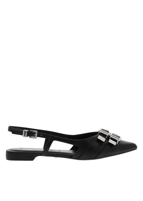 Ballerines noires en cuire avec arrière ouvert...