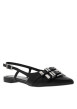 Thumbnail Ballerines noires en cuire avec arrière ouvert et à talon plat - Image 3