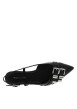 Thumbnail Ballerines noires en cuire avec arrière ouvert et à talon plat - Image 4
