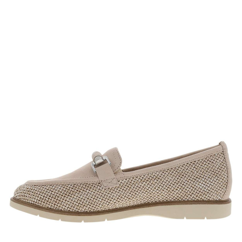 Tamaris - Mocassins En Cuir Sable Avec Un Talon Plat Et Fermeture à Slip-on - Beige