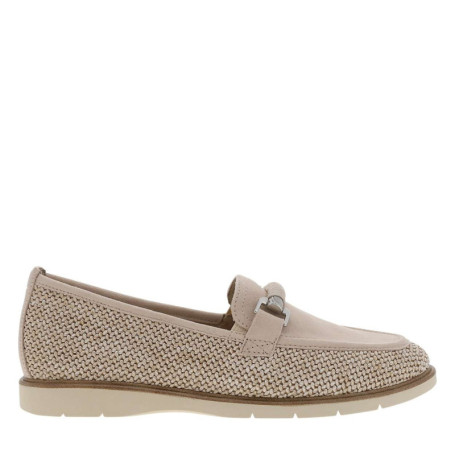 Mocassins en cuir sable avec un talon plat et...