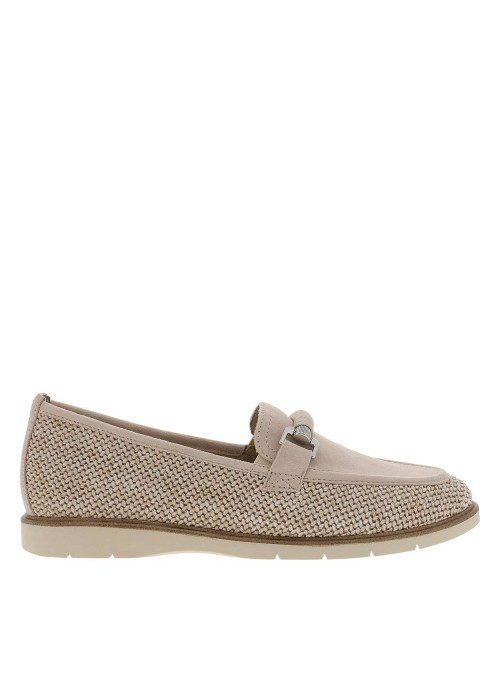 Mocassins en cuir sable avec un talon plat et...