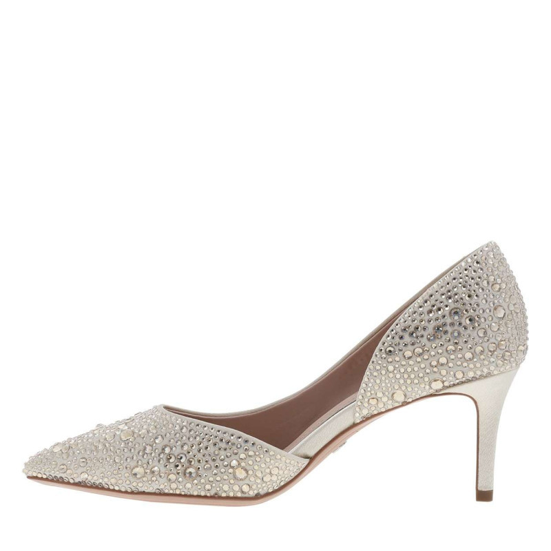 Tamaris - Escarpins Or Avec Des Strass Dorés Et Un Talon Décroché Moyen - Doré