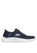 Thumbnail Baskets running bleu marine à talon plat et à slip-on muni de lacets élastiqués