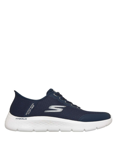 Baskets running bleu marine à talon plat et à slip-on muni de lacets élastiqués