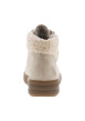 Thumbnail Bottines beiges à talon plat avec des lacets et un zip latéral - Image 6