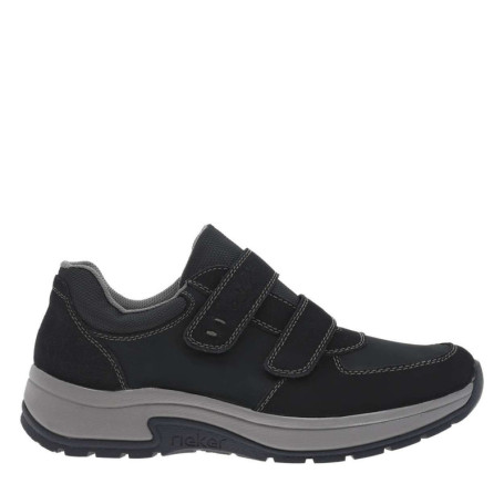 Sneakers en cuir bleu marine à talon plat...