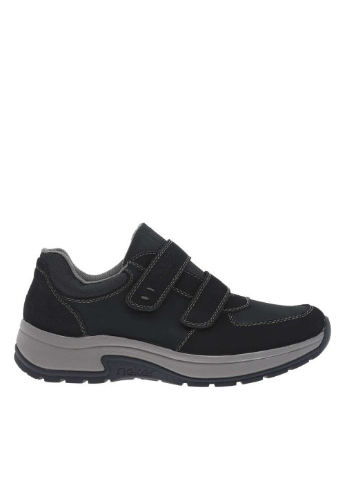 Sneakers en cuir bleu marine à talon plat...