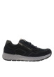 Thumbnail Sneakers en cuir noires avec semelle à talon compensé bas et zip latéral