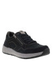 Thumbnail Sneakers en cuir noires avec semelle à talon compensé bas et zip latéral - Image 3