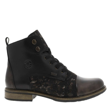 Bottines en cuir noires avec semelle à talon...