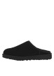 Thumbnail Sabots en cuir noir à talon plat et à slip-on avec de la fourrure synthétique - Image 2