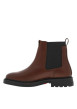 Thumbnail Boots en cuir cognac à talon décroché bas avec des soufflets élastiqués - Image 2