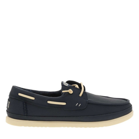 Mocassins bleu marine avec un talon plat et...