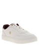 Thumbnail Tennis en cuir blanches avec semelle à talon plat et contrefort contrasté - Image 3
