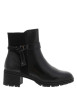 Thumbnail Boots en cuir noires à talon décroché moyen avec boucle de serrage décorative