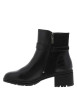 Thumbnail Boots en cuir noires à talon décroché moyen avec boucle de serrage décorative - Image 2