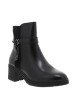 Thumbnail Boots en cuir noires à talon décroché moyen avec boucle de serrage décorative - Image 3