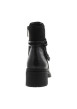 Thumbnail Boots en cuir noires à talon décroché moyen avec boucle de serrage décorative - Image 6