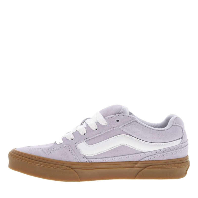 Vans - Baskets Violettes En Daim à Semelle Plate Miel Et à Lacets Plats Blancs - Violet