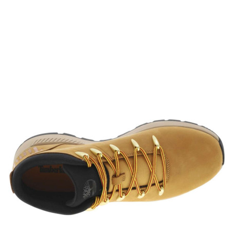 Bottines en cuir nubuck miel à talon plat avec...