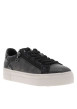 Thumbnail Tennis grises anthracite grainées et fermées par des lacets plats et un zip - Image 3