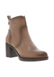 Thumbnail Boots en cuir taupe à talon décroché moyen et une fermeture zippée - Image 3