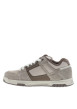 Thumbnail Baskets en cuir taupe avec un talon plat et des lacets blancs - Image 2