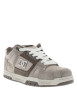 Thumbnail Baskets en cuir taupe avec un talon plat et des lacets blancs - Image 3