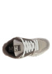 Thumbnail Baskets en cuir taupe avec un talon plat et des lacets blancs - Image 4