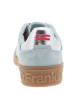 Thumbnail Tennis en cuir bleues à talon plat avec des lacets et un logo rose - Image 6