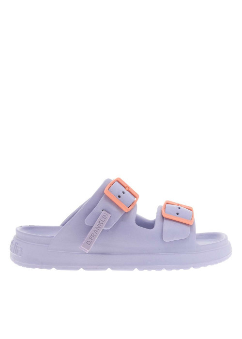 Mules violettes à semelle plate avec une...
