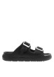 Thumbnail Mules noires à semelle plate et une fermeture à boucle à ardillon