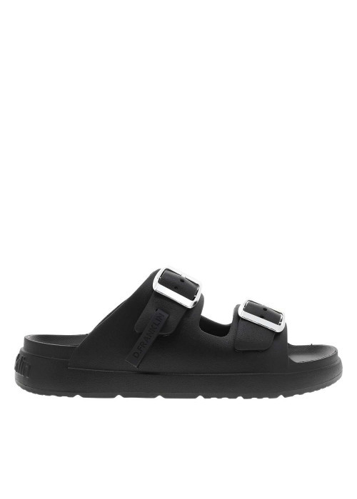 Mules noires à semelle plate et une fermeture à...