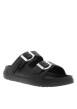 Thumbnail Mules noires à semelle plate et une fermeture à boucle à ardillon - Image 3