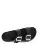 Thumbnail Mules noires à semelle plate et une fermeture à boucle à ardillon - Image 4