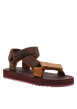 Thumbnail Nu-pieds bruns avec un talon plat et une bande auto-agrippante - Image 3