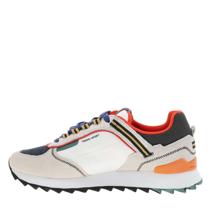 Colmar - Baskets Running Blanches En Cuir Avec Un Talon Plat Et Des Lacets - Blanc Colmar - Baskets Running Blanches En Cuir Avec Un Talon Plat Et Des Lacets - Blanc