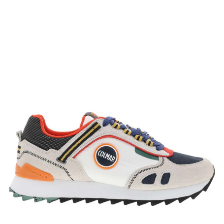 Baskets running blanches en cuir avec un talon...