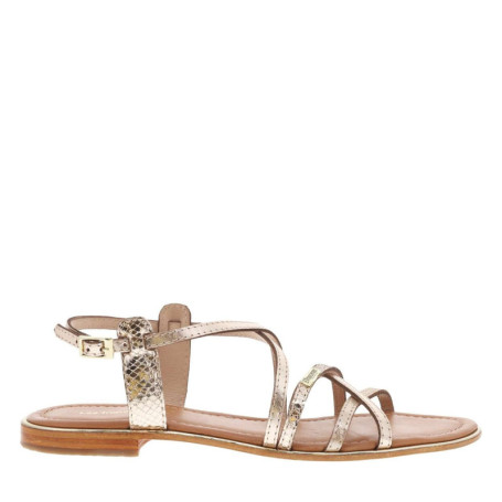 Sandales en cuir or roses avec des sangles...
