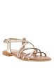 Thumbnail Sandales en cuir or roses avec des sangles croisées et à talon décroché bas - Image 3