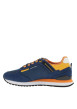 Thumbnail Baskets running bleues en cuir avec un talon plat et des lacets - Image 2