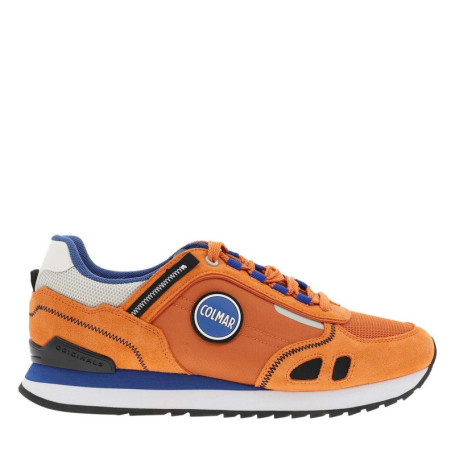 Baskets running orange en cuir avec un talon...